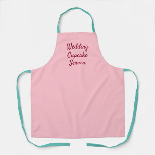 Bubblegum pink, teal, cupcake wedding server apron