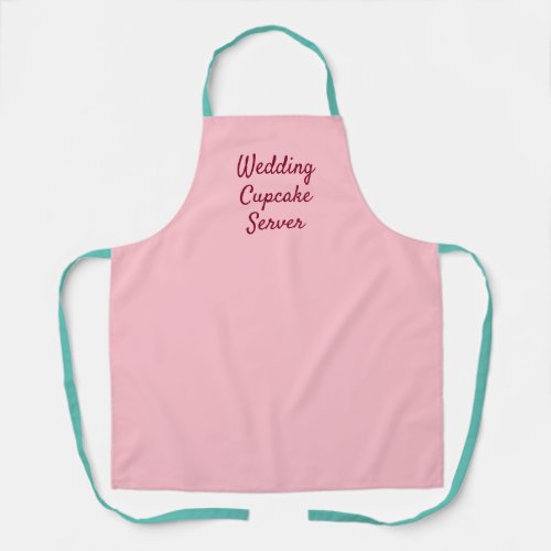 Bubblegum pink teal cupcake wedding server apron