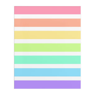 Bubblegum rainbow and white stripes acrylic print