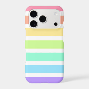 Bubblegum rainbow and white stripes iPhone 17 pro case