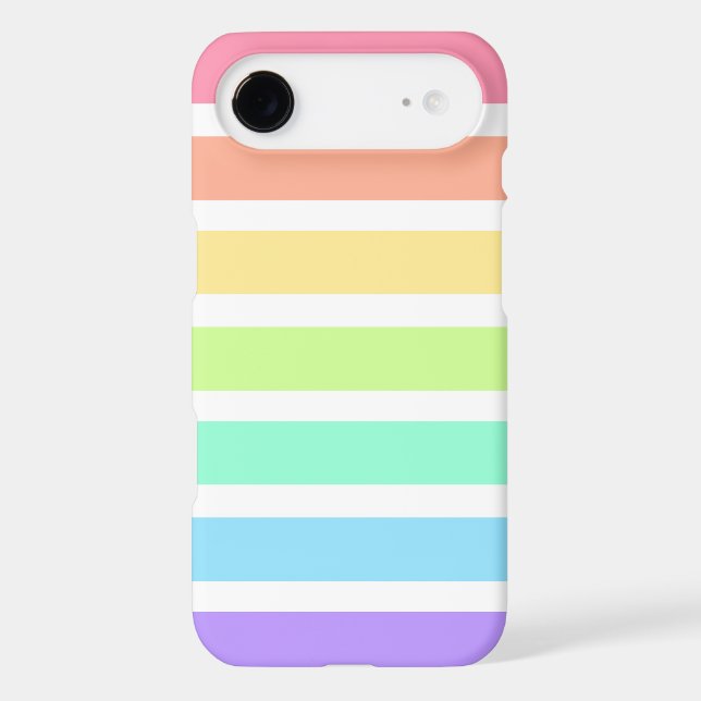 Bubblegum rainbow and white stripes Case-Mate iPhone case (Back)