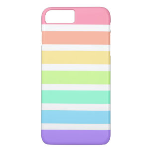 Bubblegum rainbow and white stripes iPhone 8 plus/7 plus case