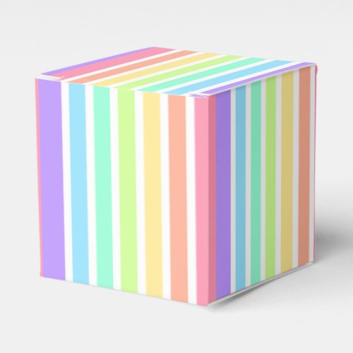 Bubblegum rainbow and white stripes favor boxes