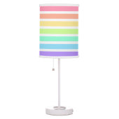 Bubblegum rainbow and white stripes table lamp (Right)