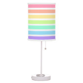 Bubblegum rainbow and white stripes table lamp (Left)