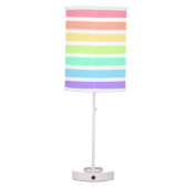 Bubblegum rainbow and white stripes table lamp (Back)