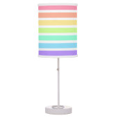 Bubblegum rainbow and white stripes table lamp (Front)