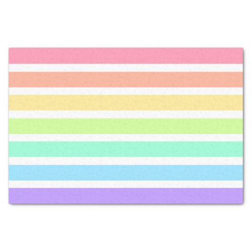 Bubblegum rainbow and white stripes tissue paper