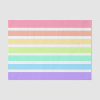 Bubblegum rainbow and white stripes tissue paper