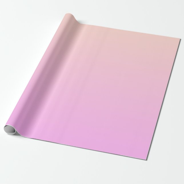 Bubblegum & Soft Peach Ombre Wrapping Paper (Unrolled)