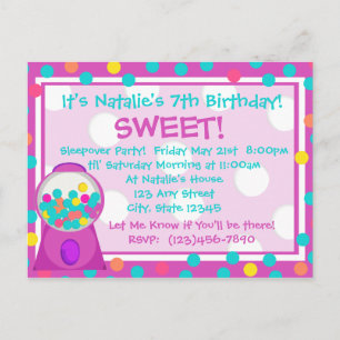 Bubblegum Treat Invitation Postcard
