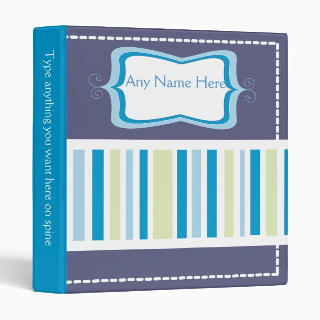 Bubblegum Trendy Stripe Modern Dot Customized Binder (Front/Spine)