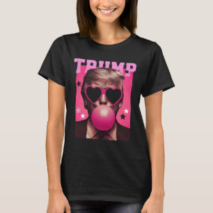 Bubblegum Trump Blowing Bubble Gum Christmas Pink T-Shirt