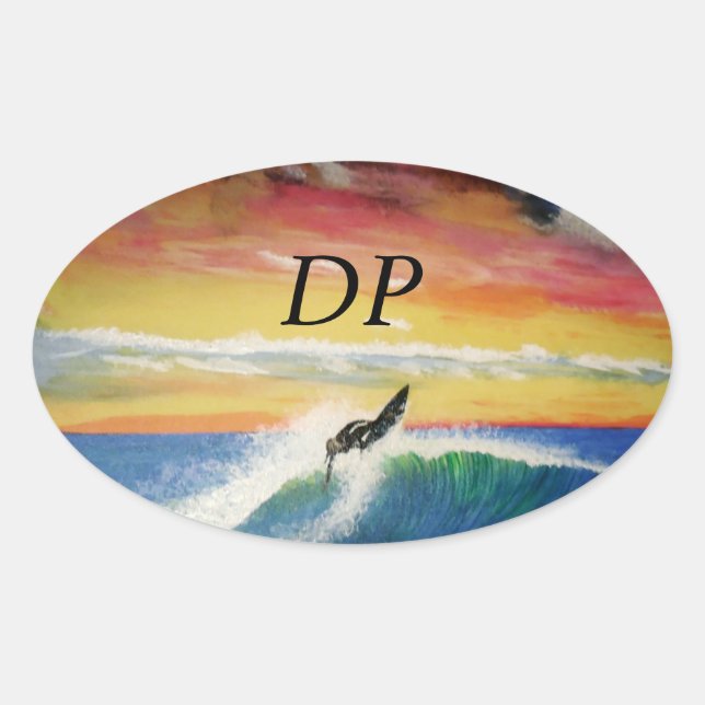 Bubblepacific bumper stickers, DP roofer surfer gi Oval Sticker (Front)