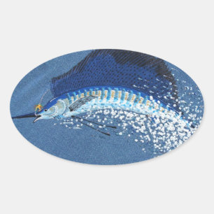 Bubblepacific bumper stickers, flying sailfish oval sticker