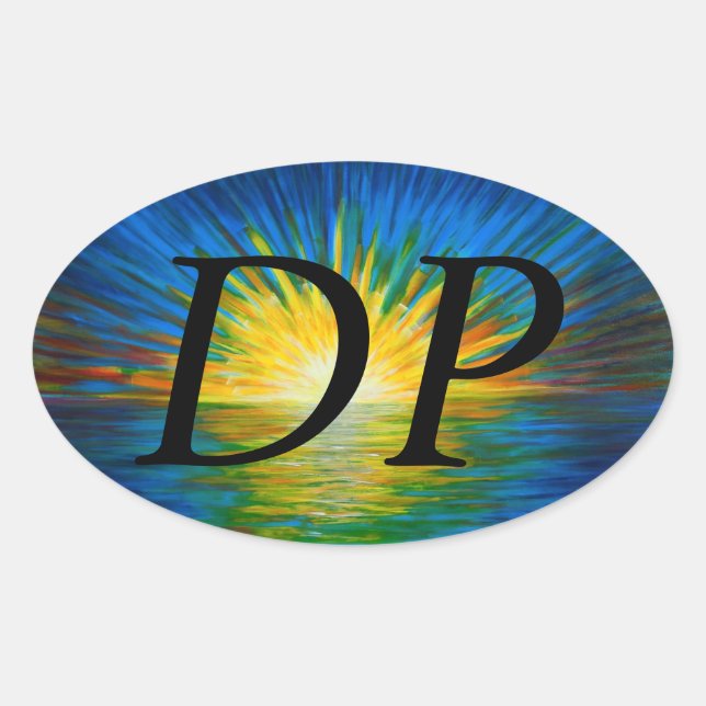 Bubblepacific bumper stickers, water reflection's oval sticker (Front)