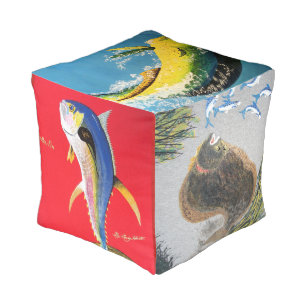 Bubblepacific pillows, sport fish pouf