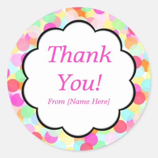 Bubbles #2 - Thank You Round Sticker | Zazzle