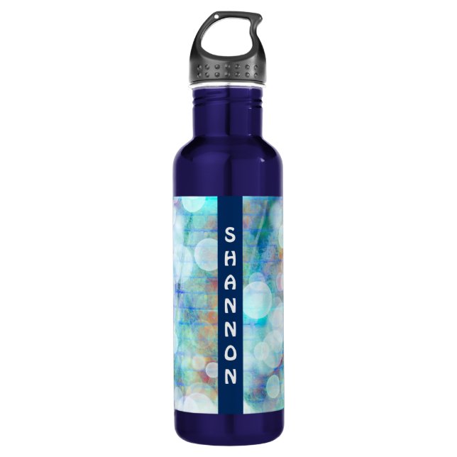 Bubbles Abstract Fluid Art Marble Personalized  Stainless Steel Water Bottle (Front)