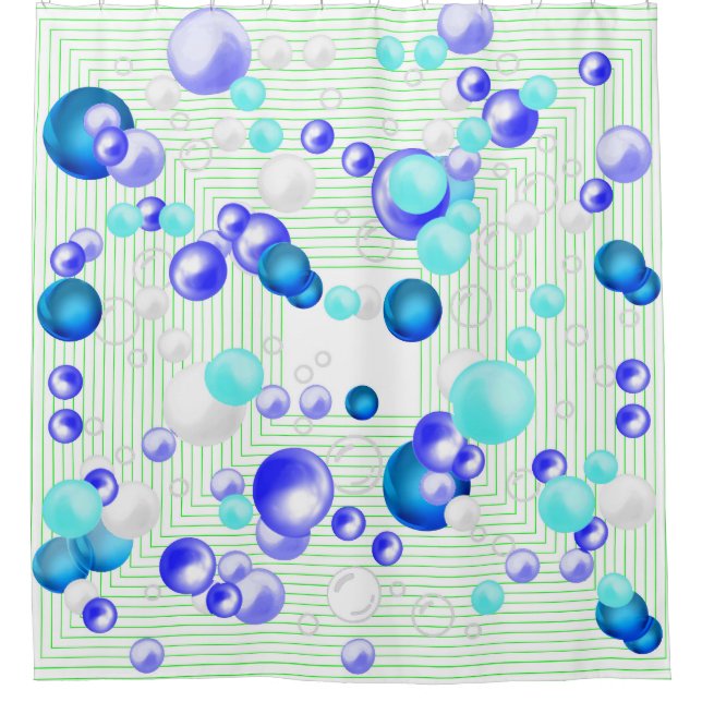 Bubbles Abstract Shower Curtain (Front)