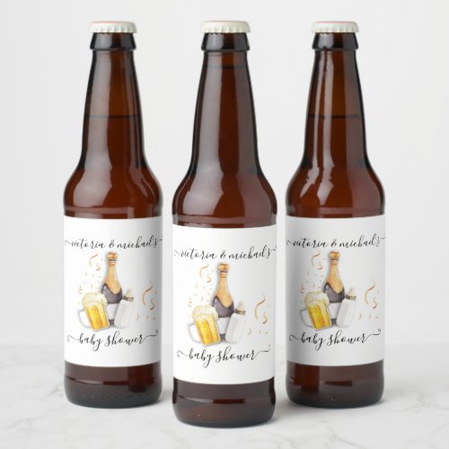 Bubbles and Beer Baby Shower Beer Bottle Label
