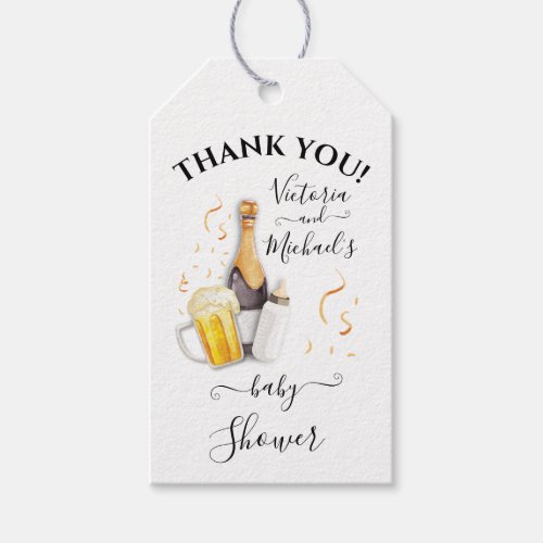 Bubbles and Beer Baby Shower Gift Tags