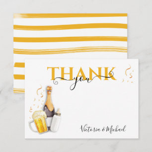 Bubbles and beer Baby shower Thank you card