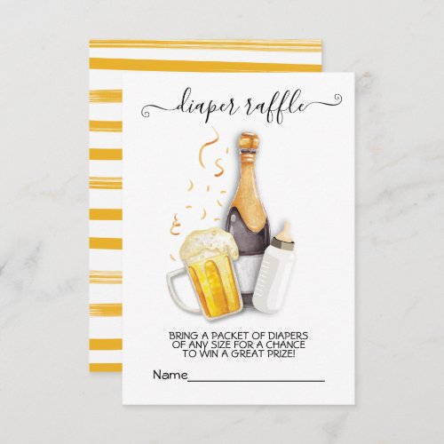 Bubbles and beer diaper raffle card
