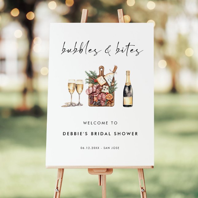 Bubbles and Bites Bridal Shower Welcome Sign (Creator Uploaded)
