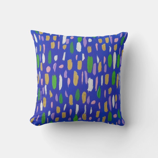 Bubbles and Blues Throw Pillow (Front)