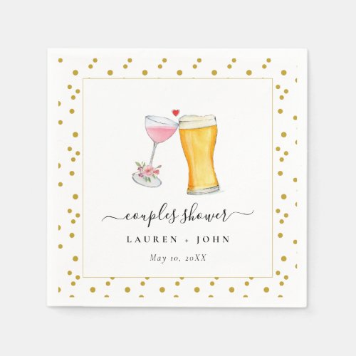 Bubbles and Brew Couples shower Napkins