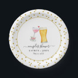 Bubbles and Brew Couples shower  Paper Plates<br><div class="desc">Cute,  trendy & fun watercolor champagne and beer toasting to love Bridal/couples shower paper plates.  Personalize with names of the bride and groom and shower date.</div>