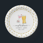 Bubbles and Brew Couples shower  Paper Plates<br><div class="desc">Cute,  trendy & fun watercolor champagne and beer toasting to love Bridal/couples shower paper plates.  Personalize with names of the bride and groom and shower date.</div>