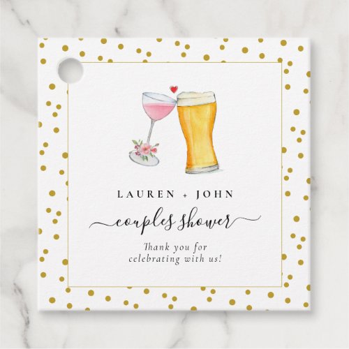 Bubbles and Brew Couples shower Thank you Favor Tags