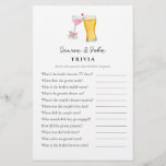 Bubbles and Brew  Couple's Shower Trivia games<br><div class="desc">Bubbles & Brew theme  Bridal / couples shower Trivia game with watercolor illustration of champagne & beer. . Personalize the back of the card with name of the couple and shower date.</div>