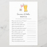 Bubbles and Brew  Couple's Shower Trivia games<br><div class="desc">Bubbles & Brew theme  Bridal / couples shower Trivia game with watercolor illustration of champagne & beer. . Personalize the back of the card with name of the couple and shower date.</div>