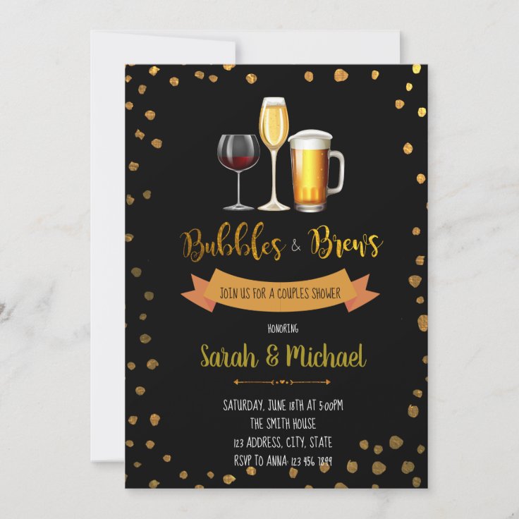 Bubbles and brew party invitation Zazzle