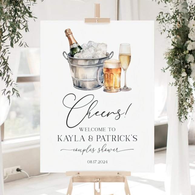 Bubbles and Brew Welcome Sign, Couples Shower Welc Foam Board (Creator Uploaded)