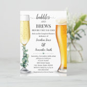 Bubbles and brews before I do shower greenery Invitation (Standing Front)