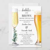 Bubbles and brews before I do shower greenery Invitation (Front)