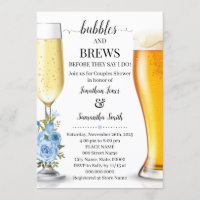 Bubbles and brews before I do wedding shower blue