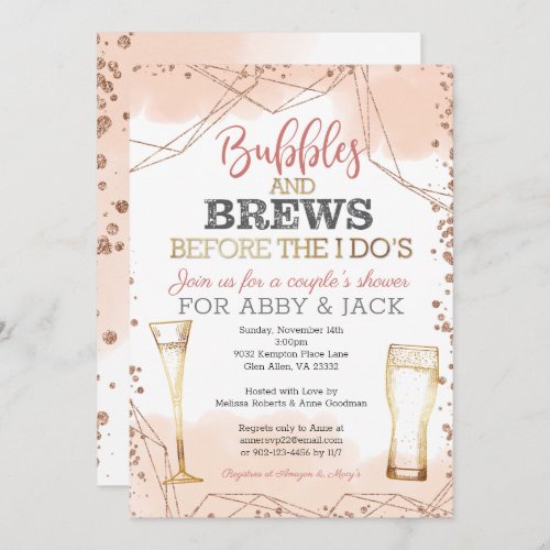 Bubbles and Brews Before the I Dos Shower Invitation