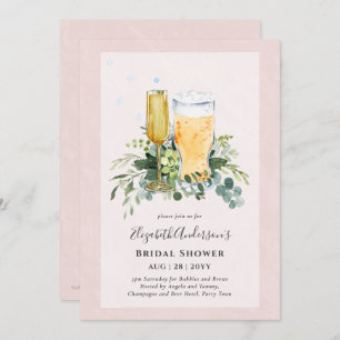 Bubbles and Brews Bridal Shower Couples Invitation