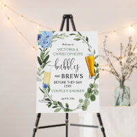 Bubbles and Brews couples baby shower welcome sign