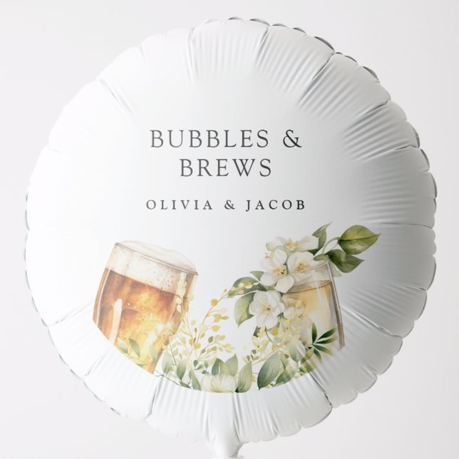 Bubbles and Brews Couples Shower Balloon (Front)