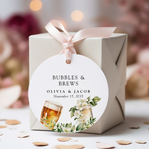 Bubbles and Brews Couples Shower Favor Tags