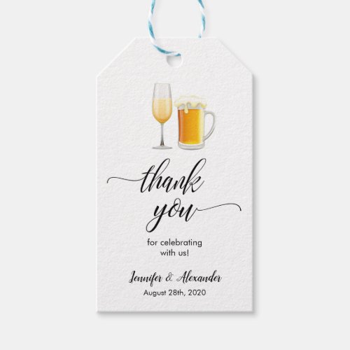 Bubbles and Brews Couples Shower Gift Tags