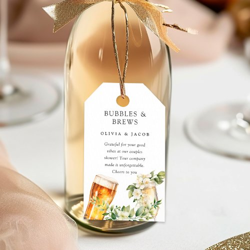 Bubbles and Brews Couples Shower Gift Tags