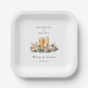 Bubbles and Brews Couples Shower Paper Plates