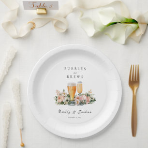 Bubbles and Brews Couples Shower Paper Plates